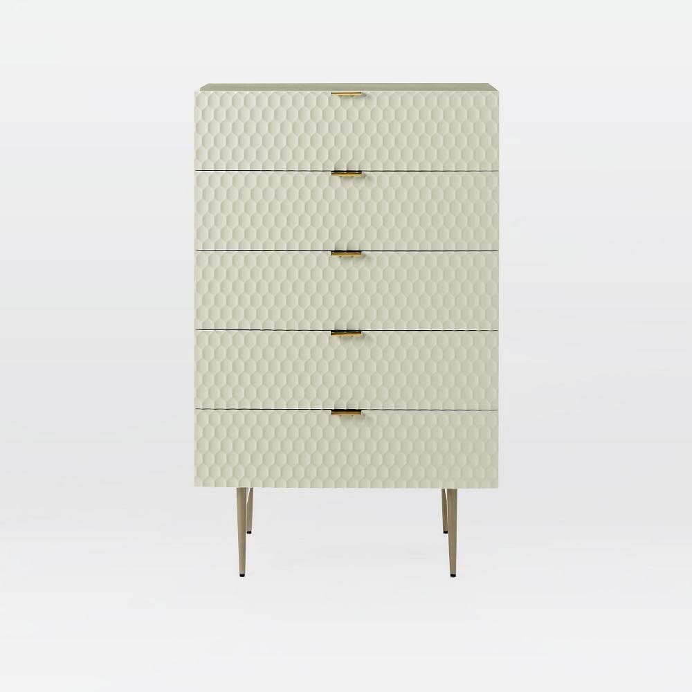 Audrey 5 Drawer Dresser Parchment West Elm UK